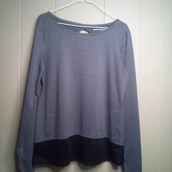 NYL Sport Shirt L Long Sleeve Active Athletic Gray Black - Picture 10 of 11